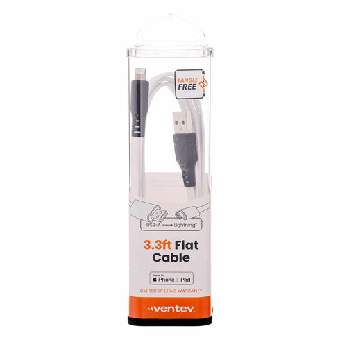 Ventev Charge/Sync Flat Lightning Cable 3.3ft FC3WHT256523